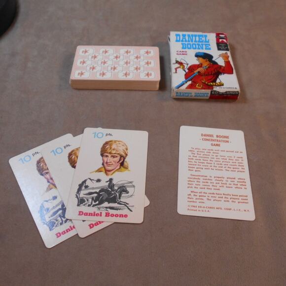 Vintage 1965 Daniel Boone Concentration Card Game ED-U Cards Complete - Picture 3 of 8